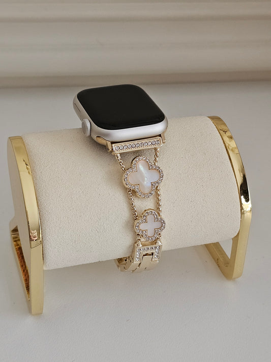 Stainless steel clover apple watch band