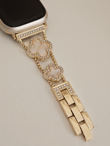 BEIGE CLOVER APPLE WATCH BAND