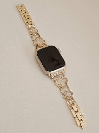 BEIGE CLOVER APPLE WATCH BAND