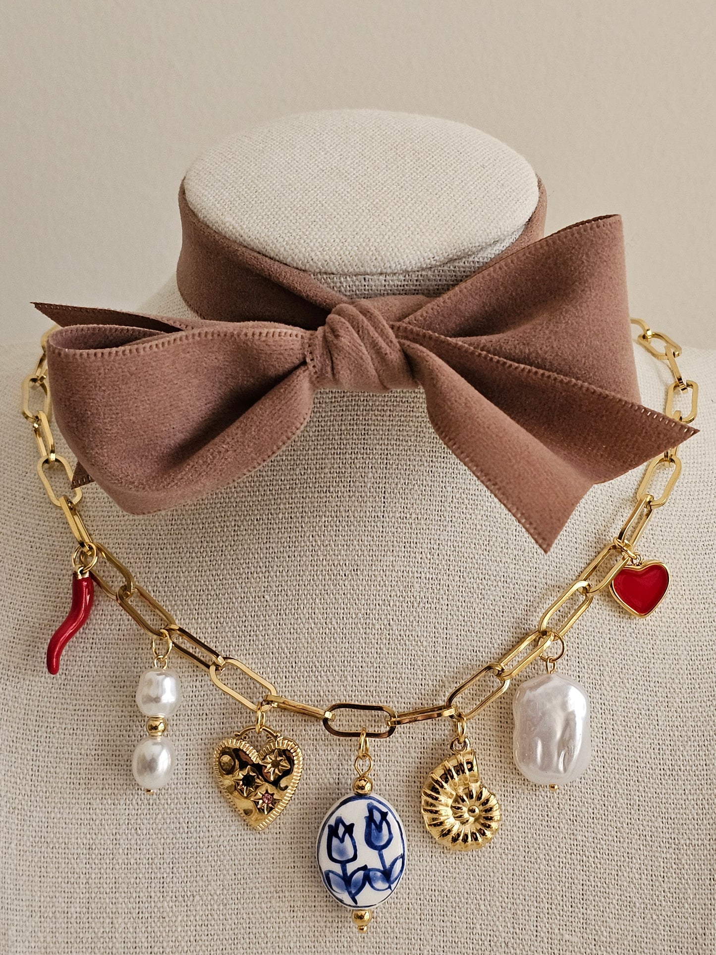 statement charm necklace