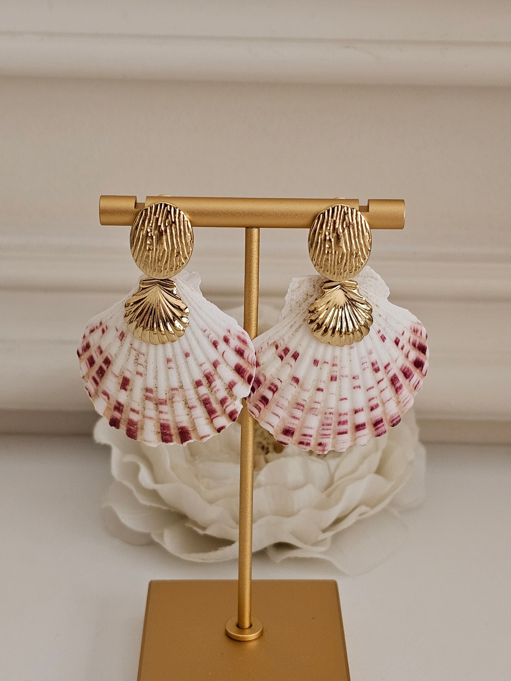 stainless steel natural shell earrings