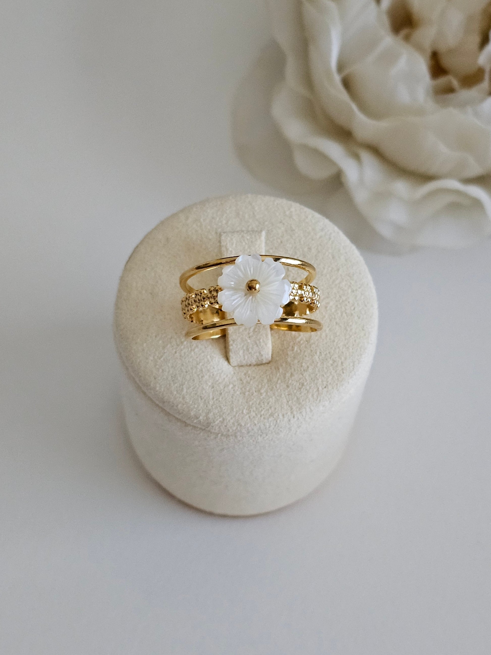 Gold plated flower ring