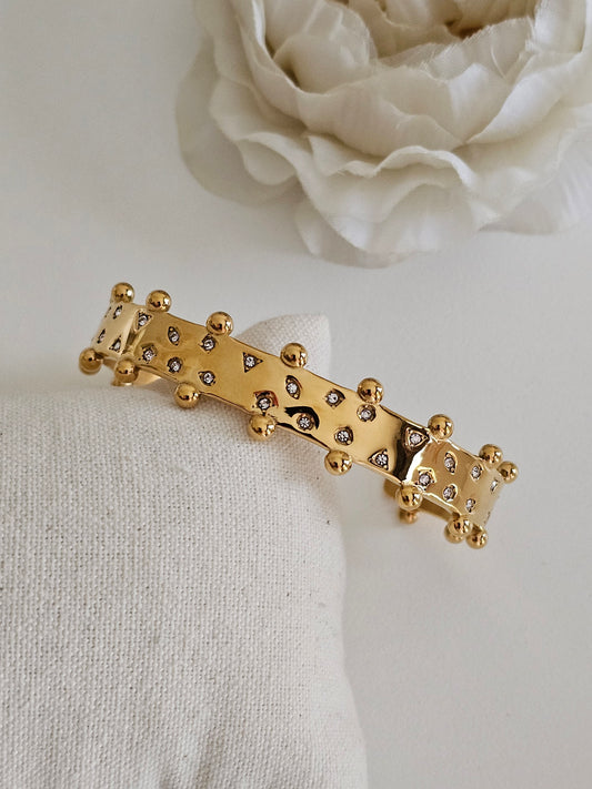 Gold plated cuff bangle