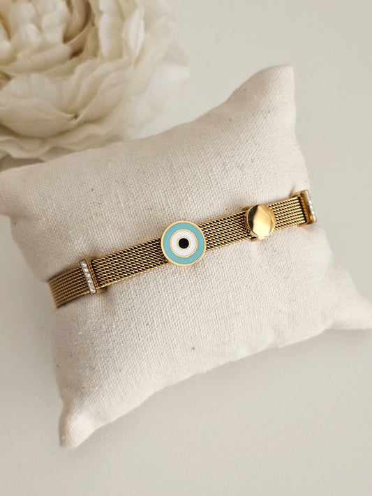 Evil eye mesh bracelet