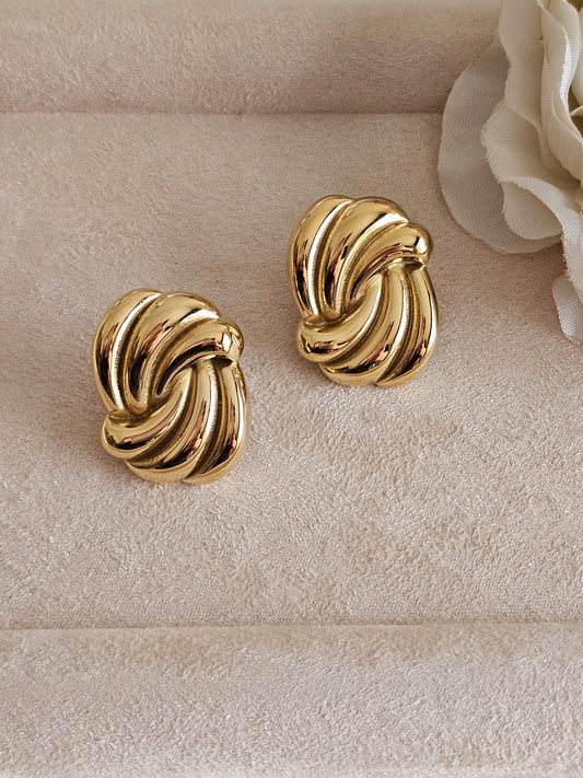 Gold plated knot earrings