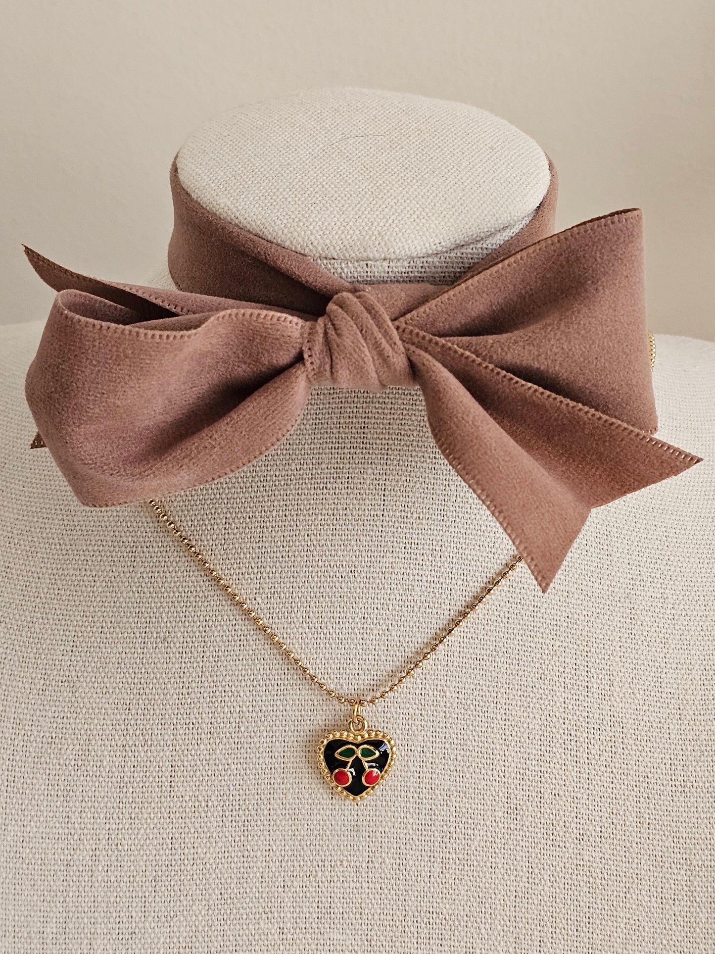 Cherry heart necklace