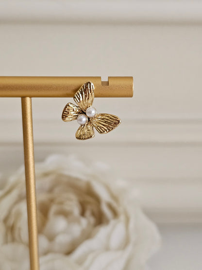 MIZRA BUTTERFLY PEARL EARRINGS
