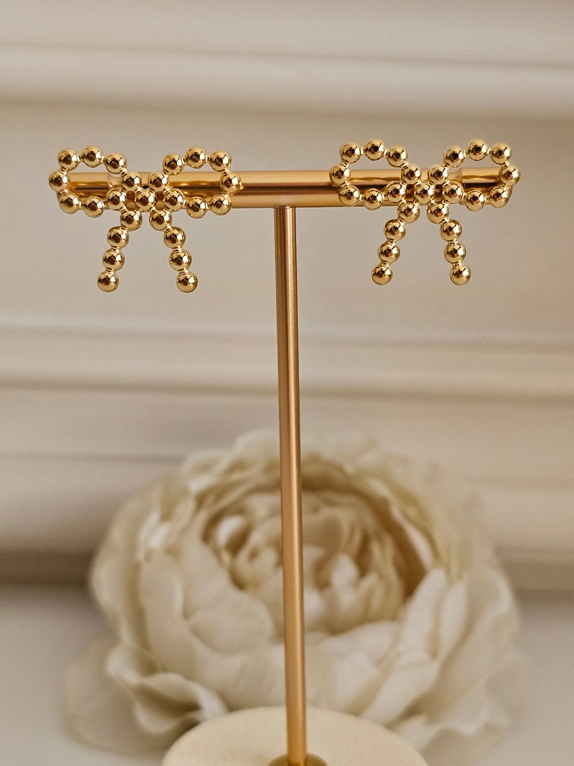 GOLD BOW EARRINGS