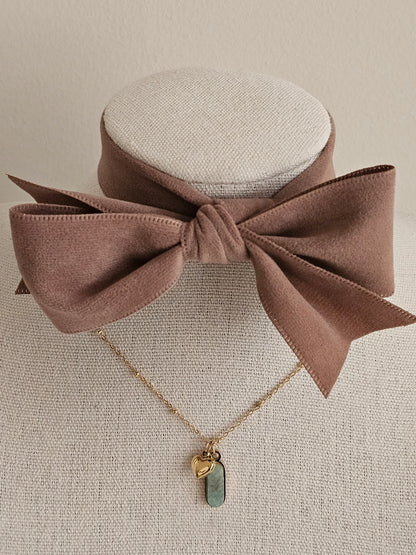Natural Stone gold heart necklace