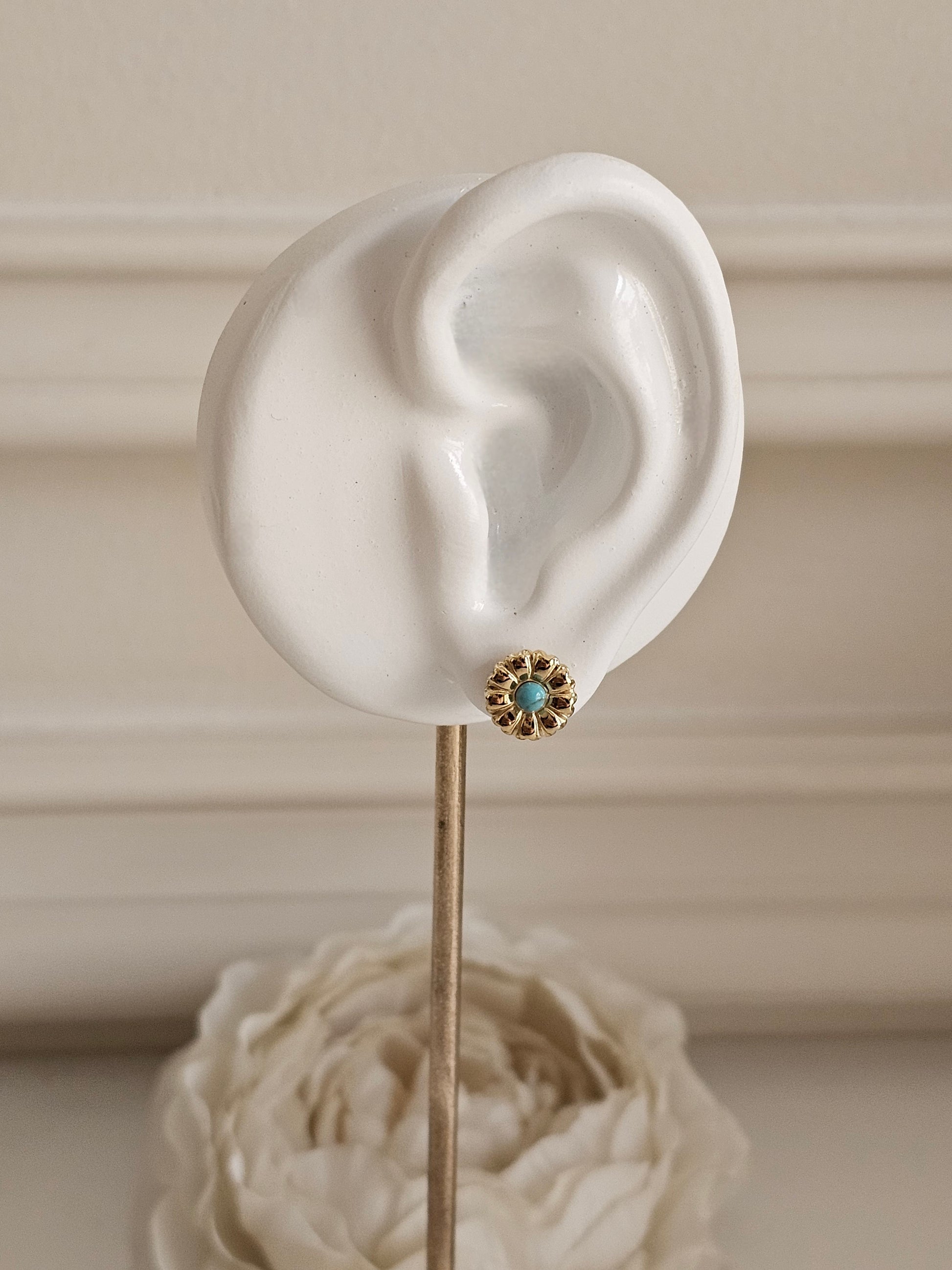 Turquoise flower earrings