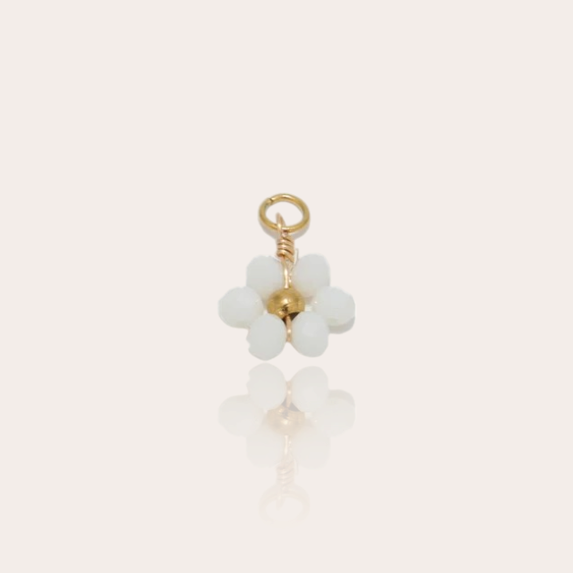 Mini white flower charm