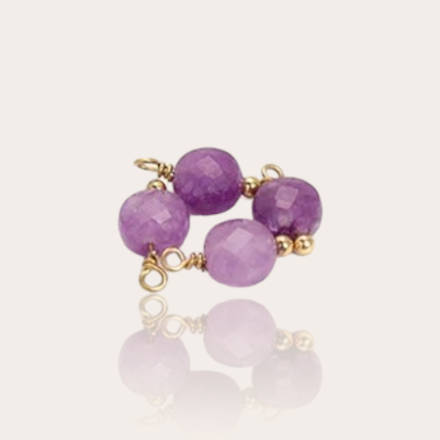 Purple natural stone charm