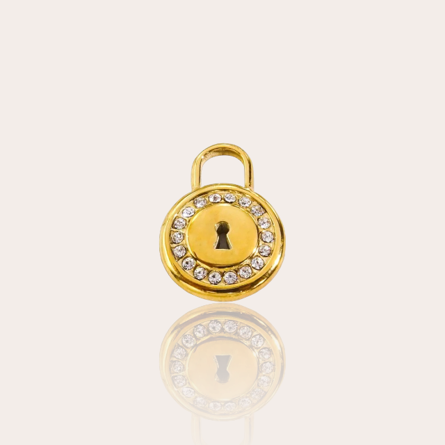 DIAMANTE LOCK CHARM