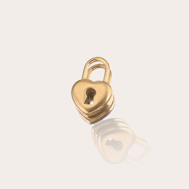 Heart key lock charm