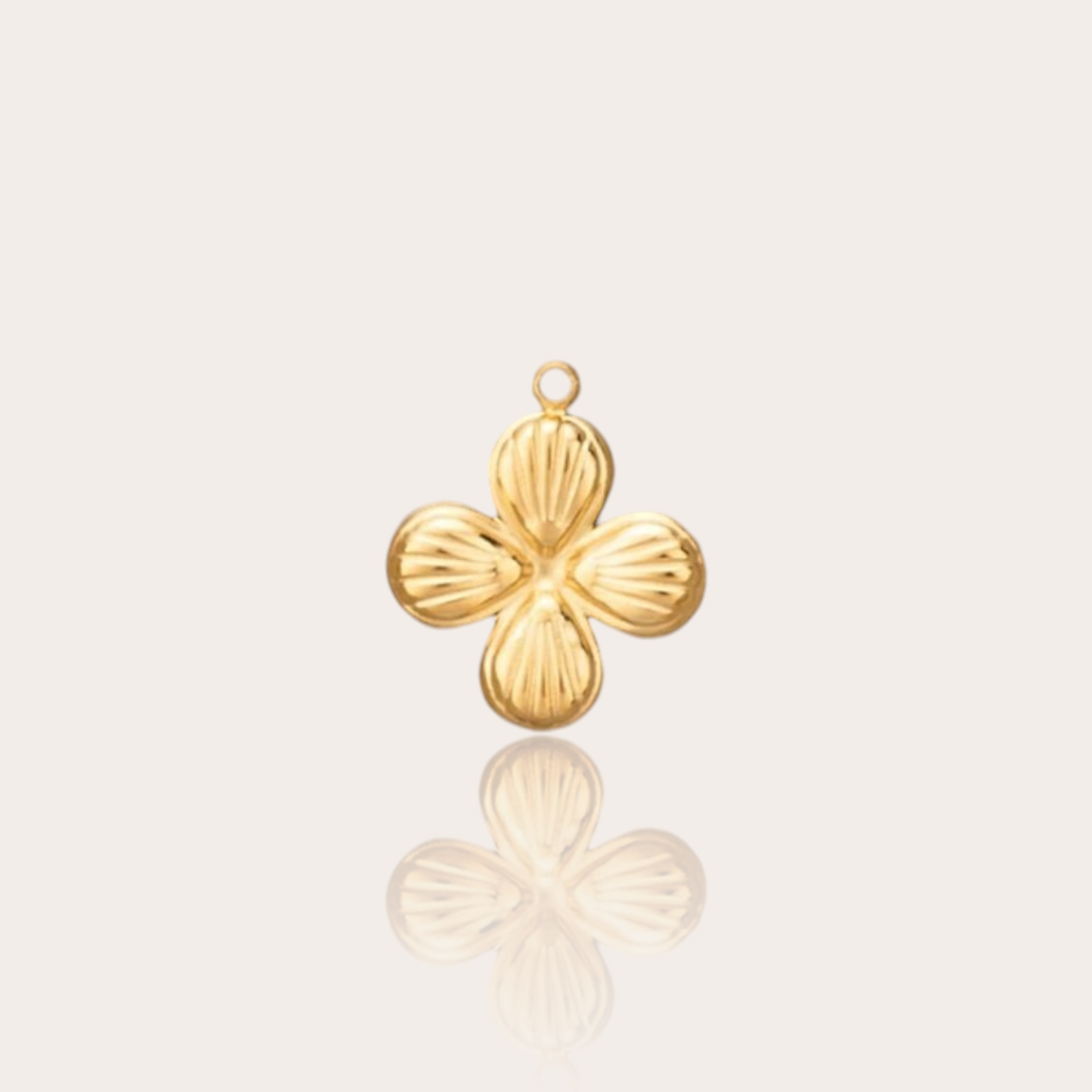 Gold plated stainless steel flower charm