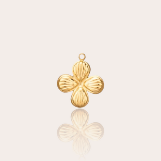 Gold plated stainless steel flower charm