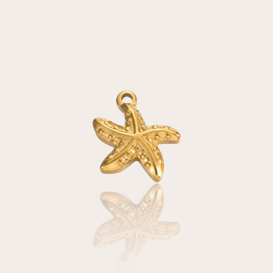 Gold plated stainless steel starfish charm