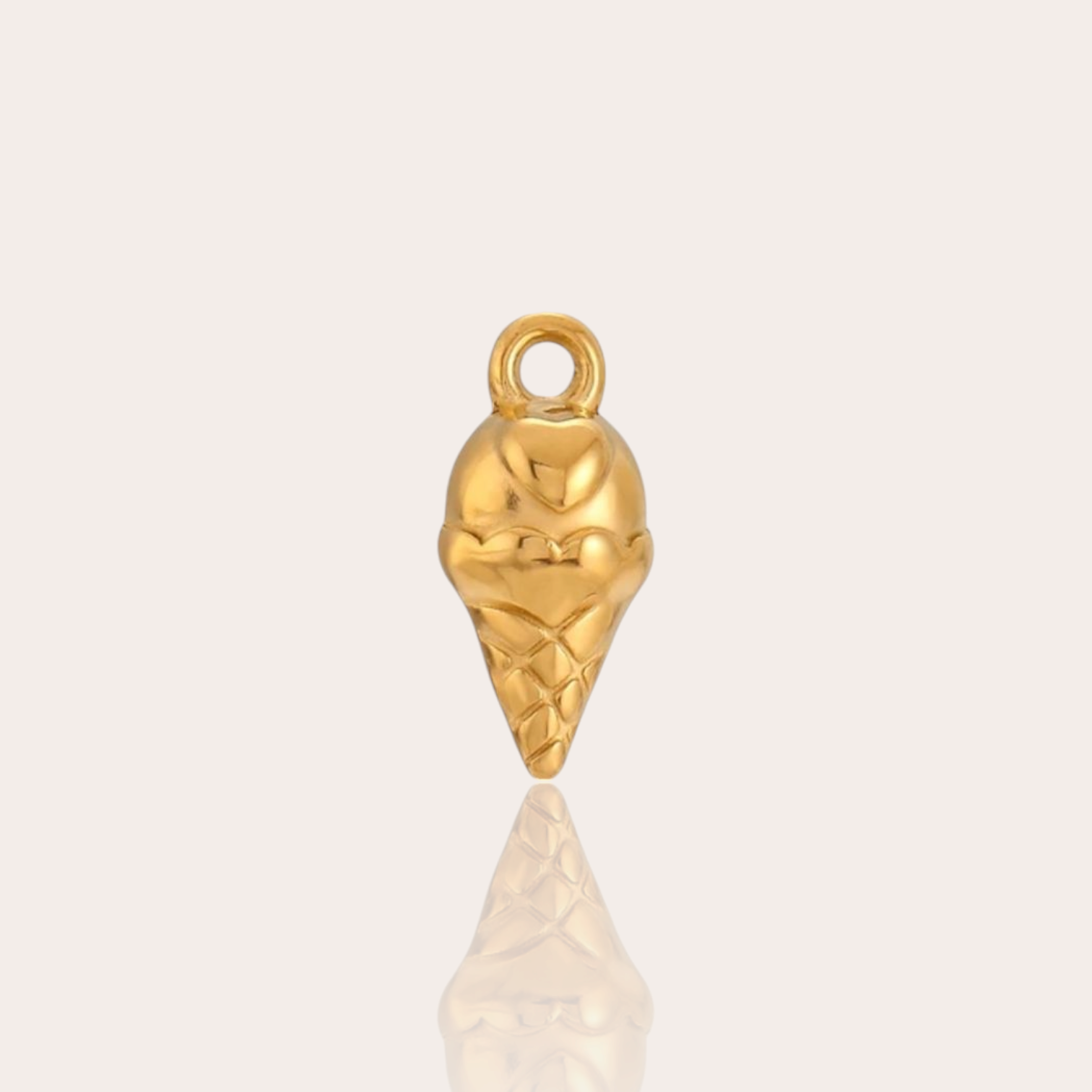 Gold plated stainless steel ice cream charm