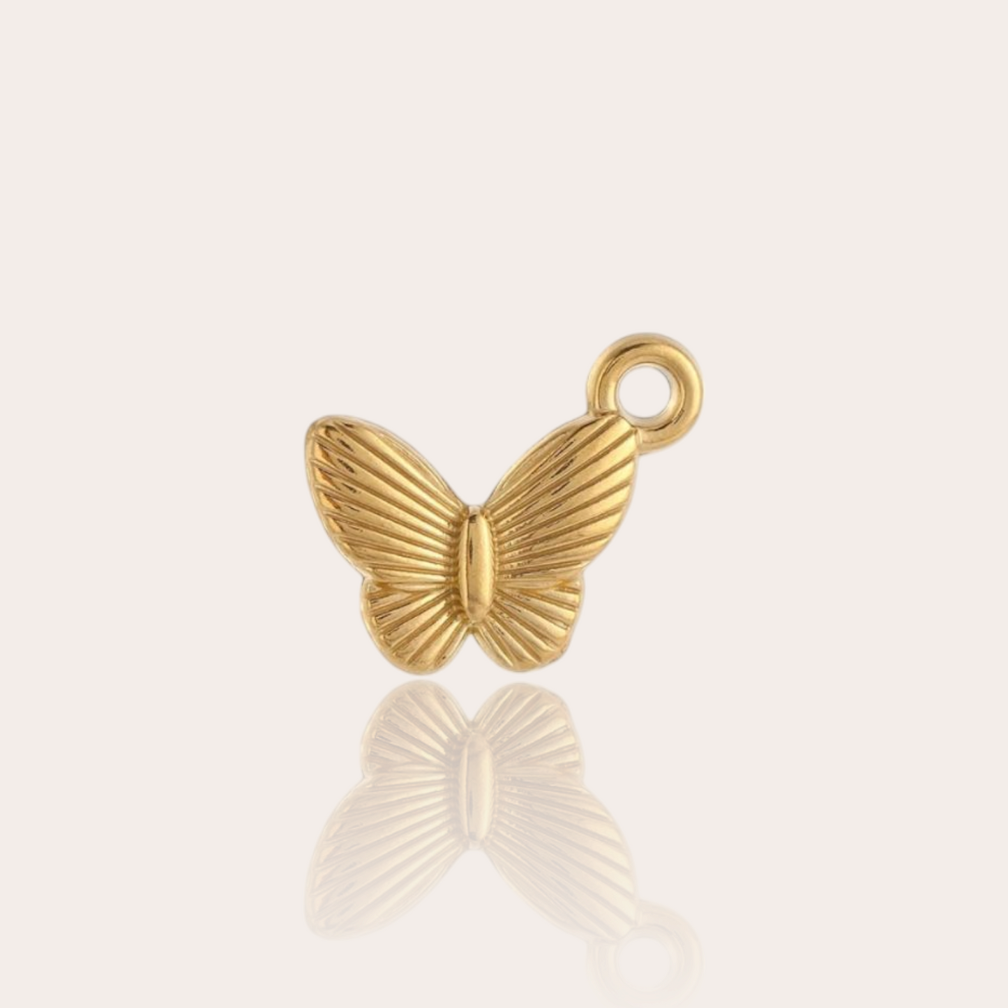 Gold plated stainless steel butterfly charm