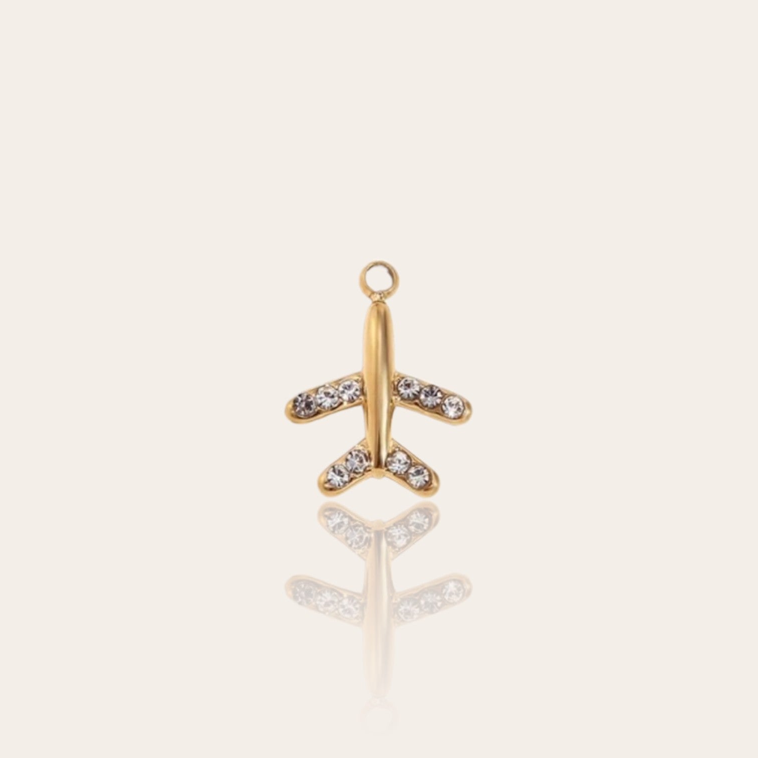 stainless steel mini airplane charm