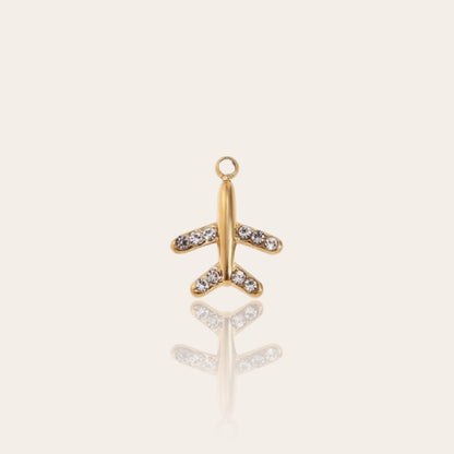 stainless steel mini airplane charm