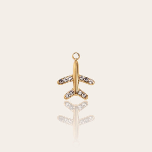 stainless steel mini airplane charm