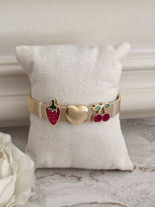 Cherry mesh bracelet