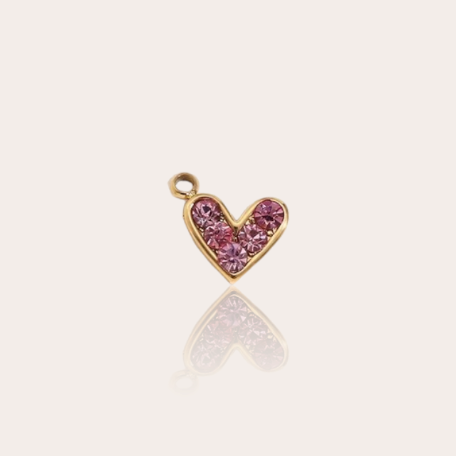 Pink zicron heart charm