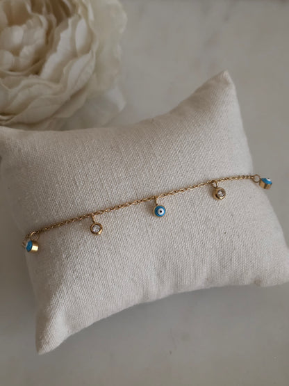 Gold evil eye bracelet
