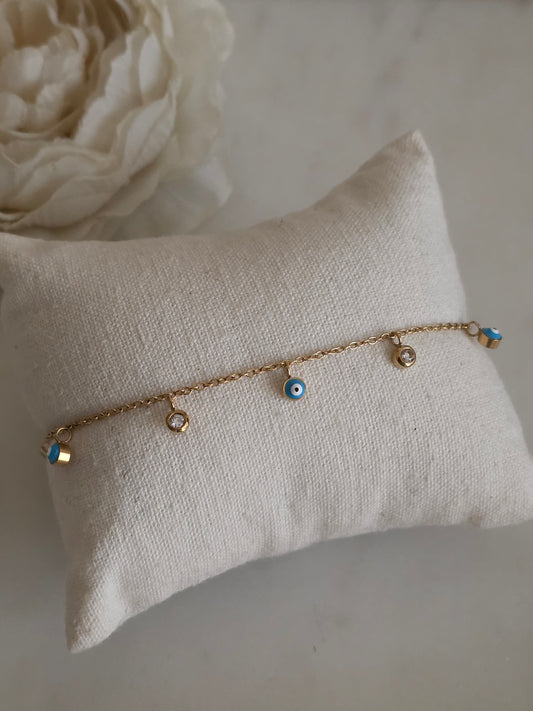 Gold evil eye bracelet