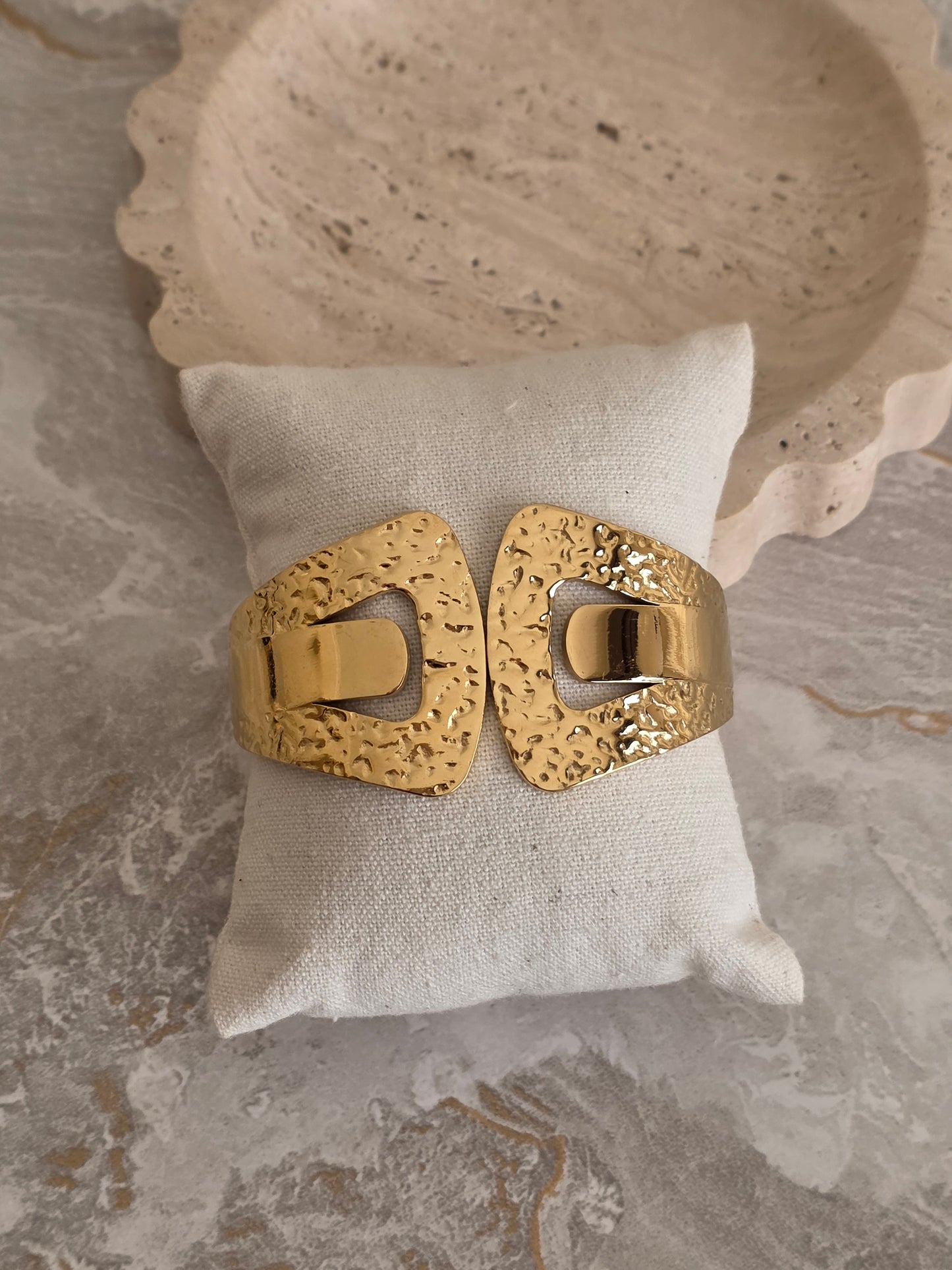 Gold statement bangle