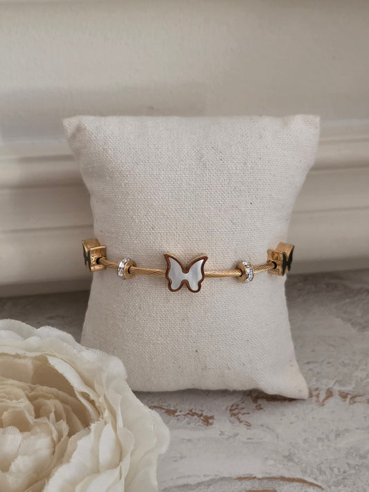 Gold butterfly bangle