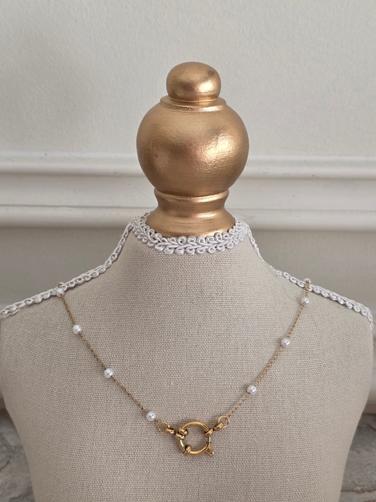 Pearl charm necklace