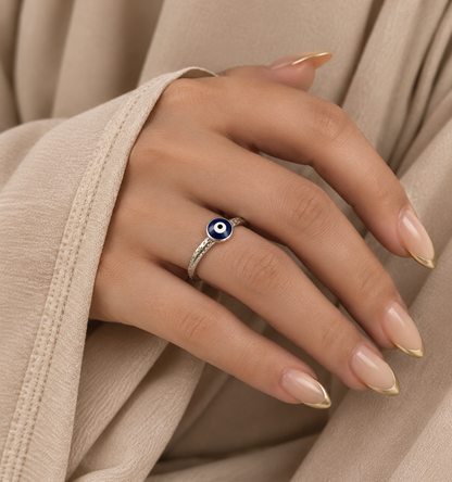 PIRIL EVIL EYE RING SILVER