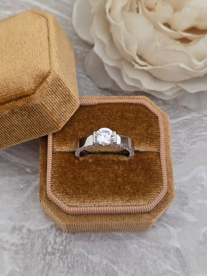 Stainless steel engagement ring