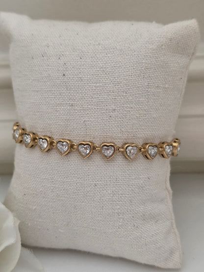 NESIL HEART TENNIS BRACELET
