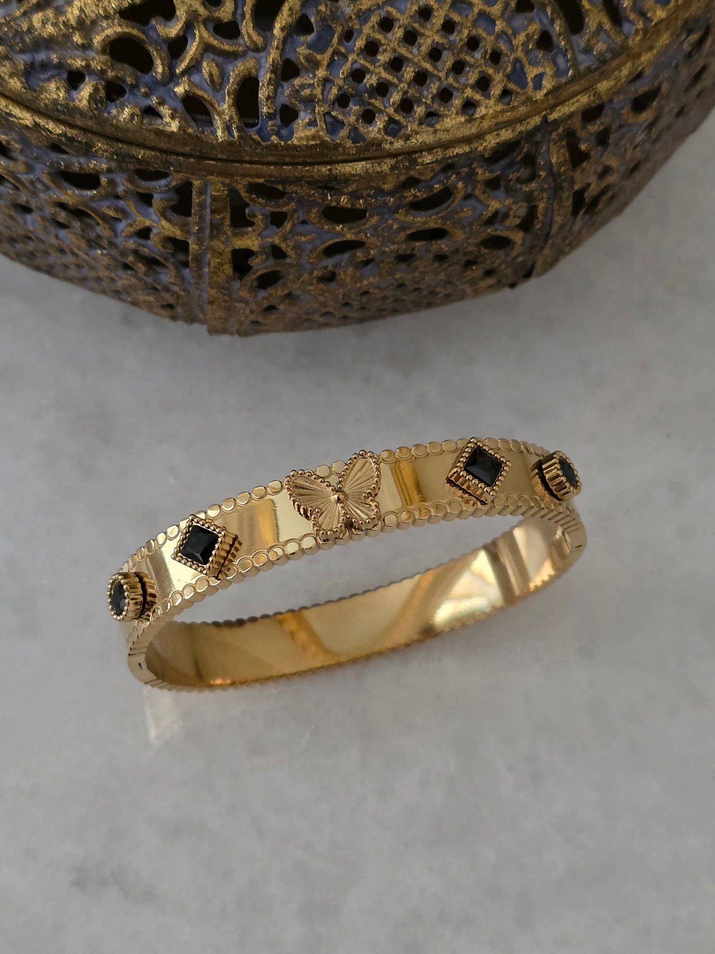 Gold statement Butterfly Bangle 