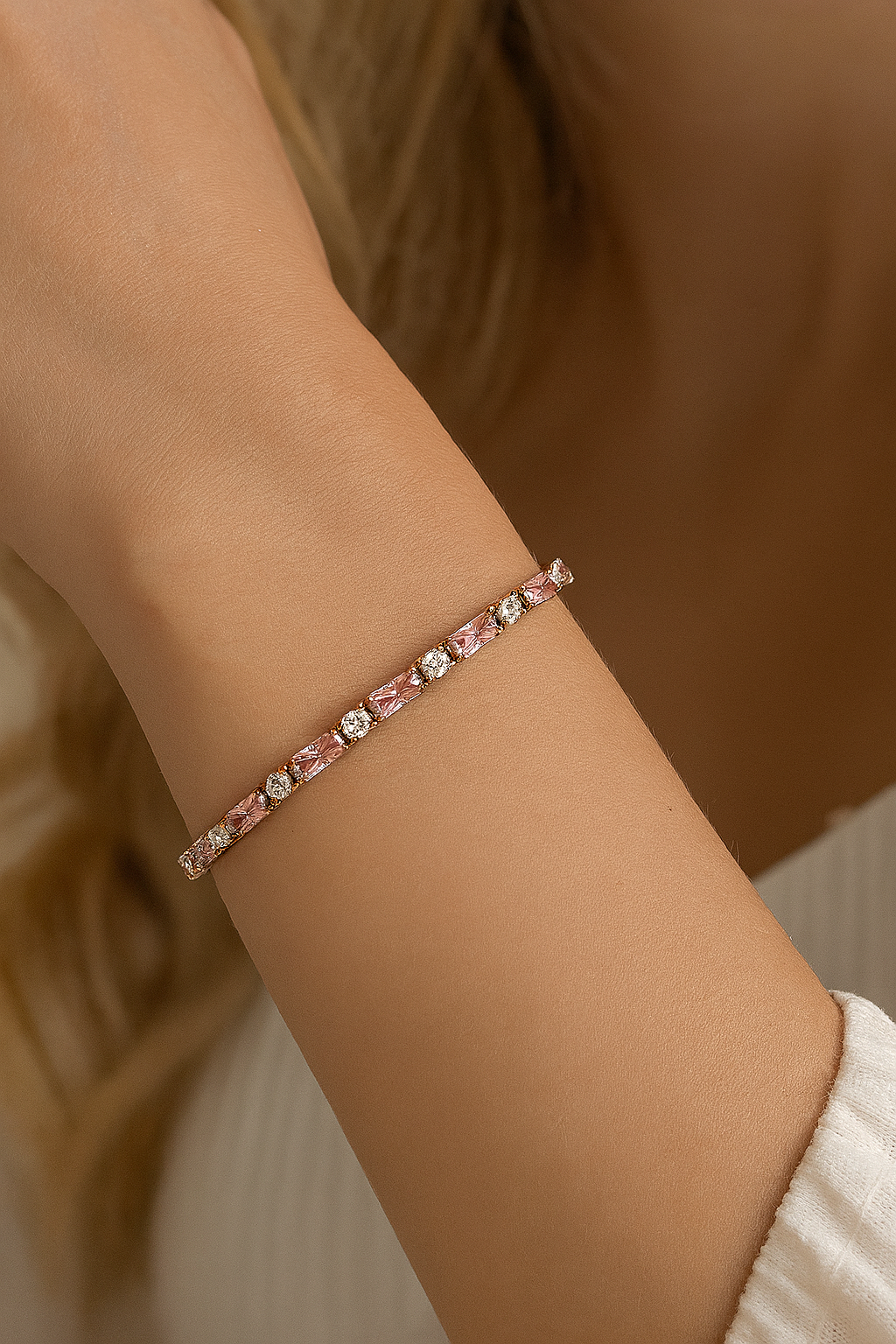 ALASYA PINK TENNIS BRACELET