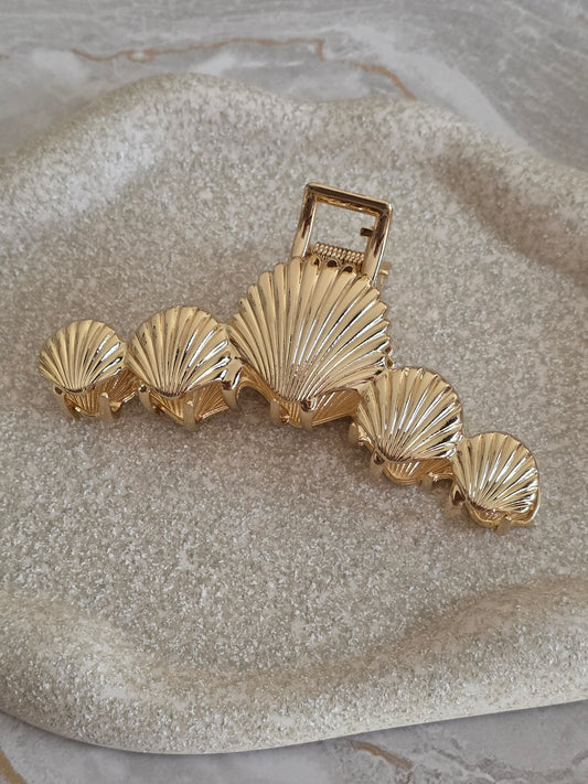 Gold shell hair claw