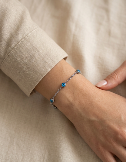 NAZAR EVIL EYE BRACELET SILVER