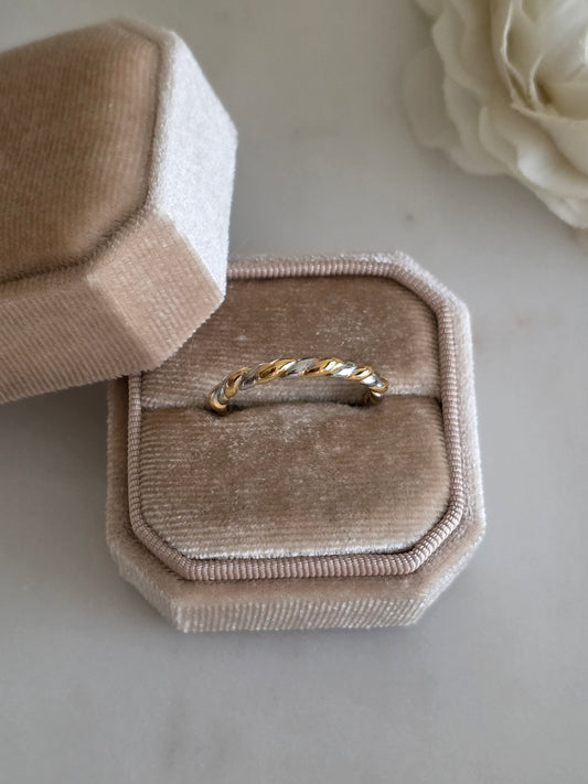Gold and silver simple ring
