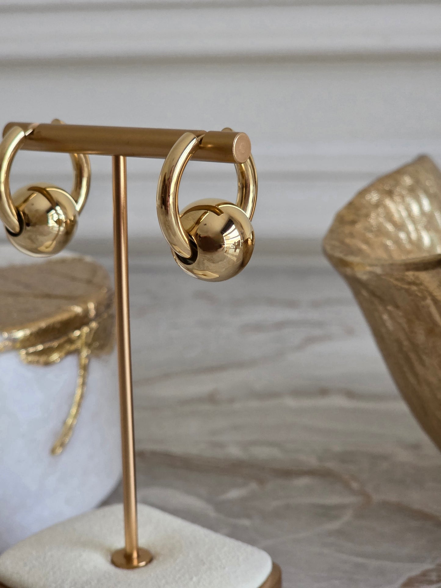 ANILA BALL HOOP EARRINGS