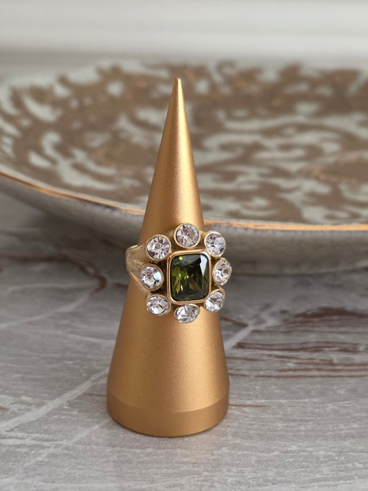 emerald green statement ring