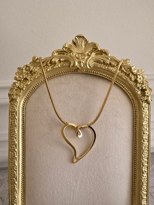 Gold heart stainless necklace