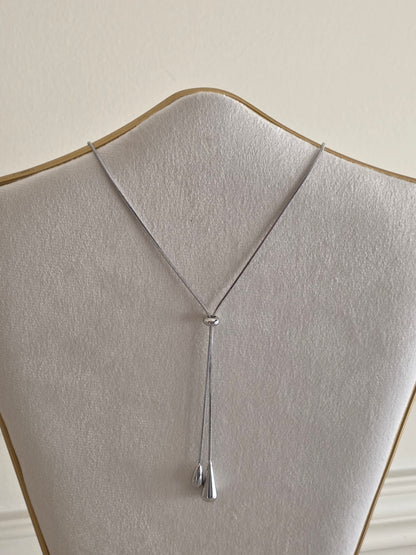 Long silver statement necklace