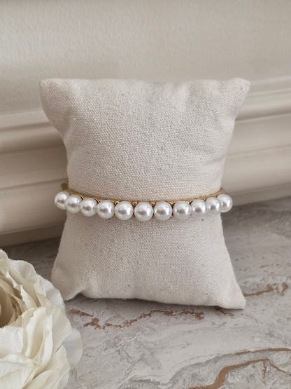 Statement Gold Pearl bangle