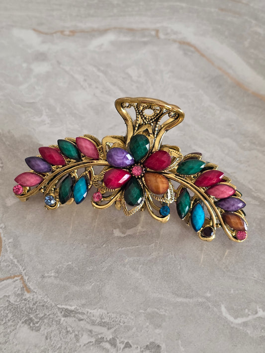 Vintage multi-colored hair claw