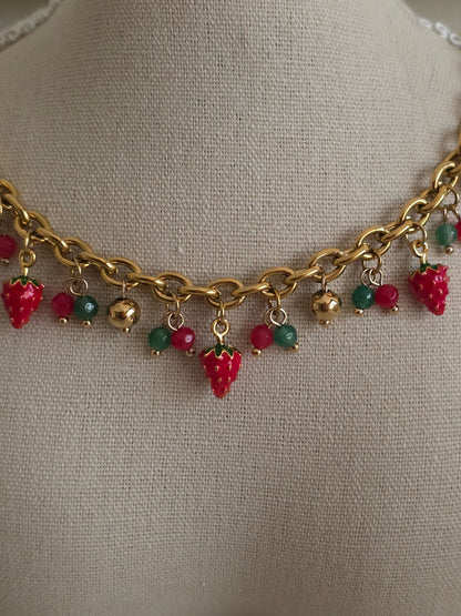 STRAWBERRY CHARM NECKLACE