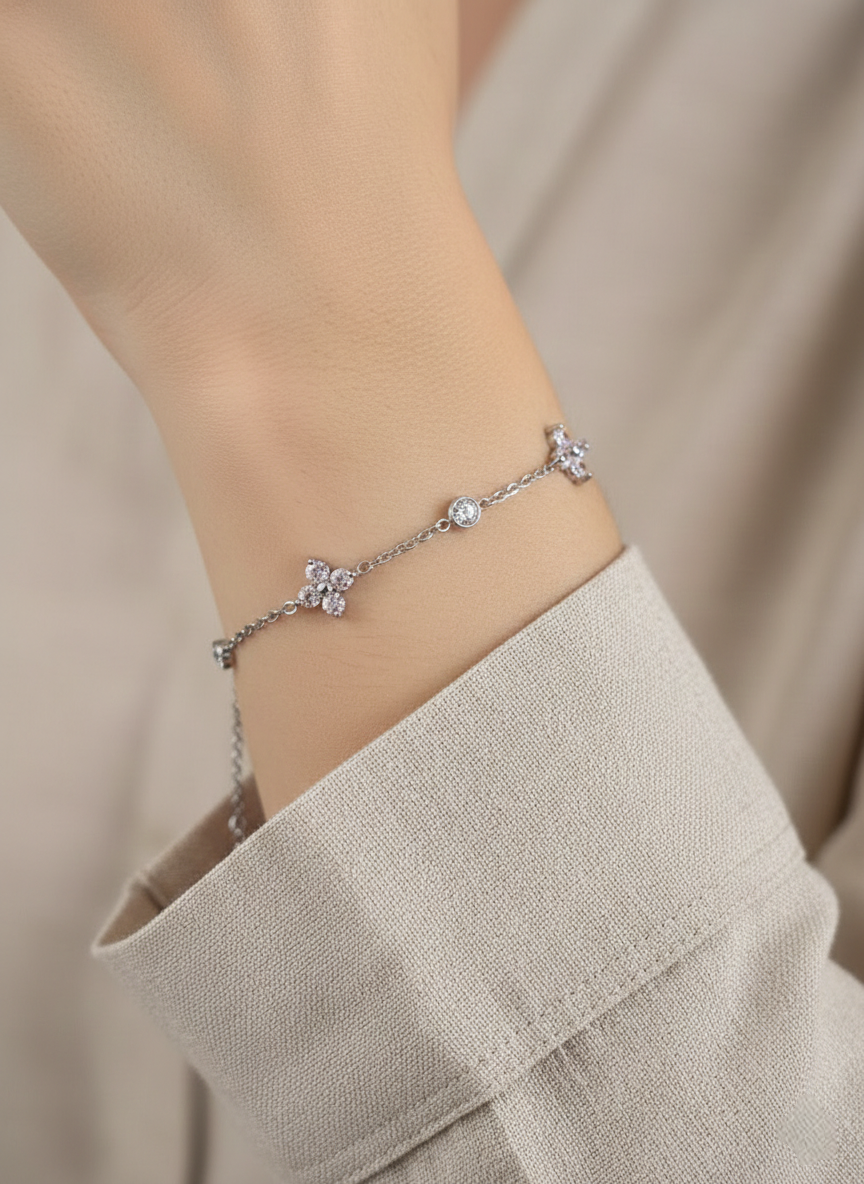 MIA CLOVER BRACELET SILVER