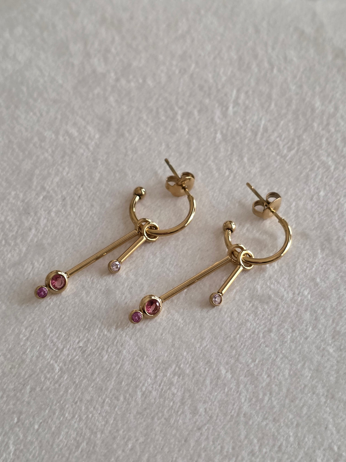 ALIYNA PINK HOOP EARRINGS